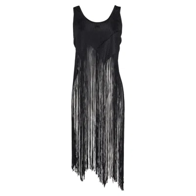 Proenza Schouler Fringed Basketweave Top In Black Canvas