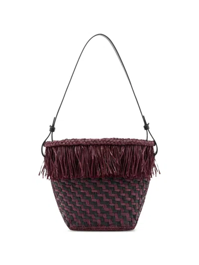 Proenza Schouler Fringe-trim Woven Bucket Bag In Black