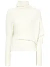 Proenza Schouler Fuzzy Boucle Asymmetric Sweater In White