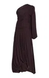 Proenza Schouler Gabri Pleated Midi Dress In Purple