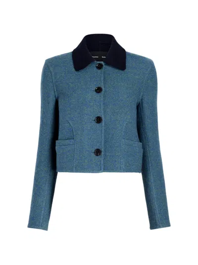 Proenza Schouler Gaelle Jacket In Double Face Melange Outerwear In Blue