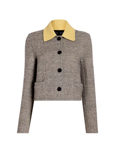 Proenza Schouler Gaelle Jacket In Double Face Melange Outerwear In Gray