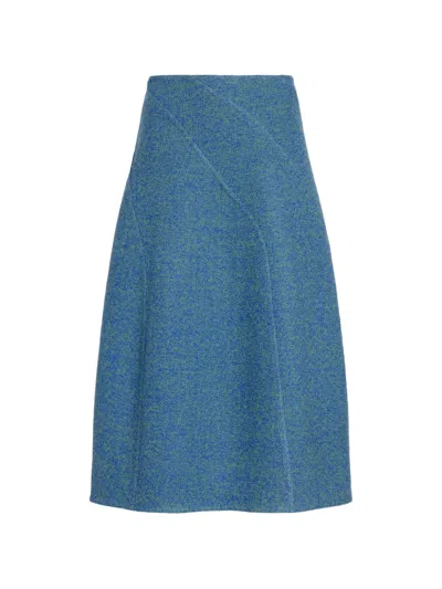 Proenza Schouler Gaelle Skirt In Double Face Melange Outerwear In Blue