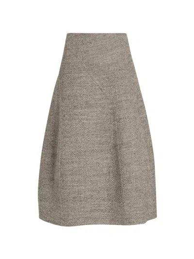 Proenza Schouler Gaelle Skirt In Double Face Melange Outerwear In Gray