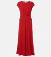 Proenza Schouler White Label Gathered Crêpe Long Dress In Red