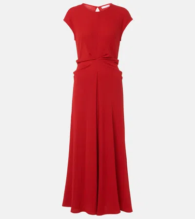 Proenza Schouler White Label Gathered Crêpe Long Dress In Red