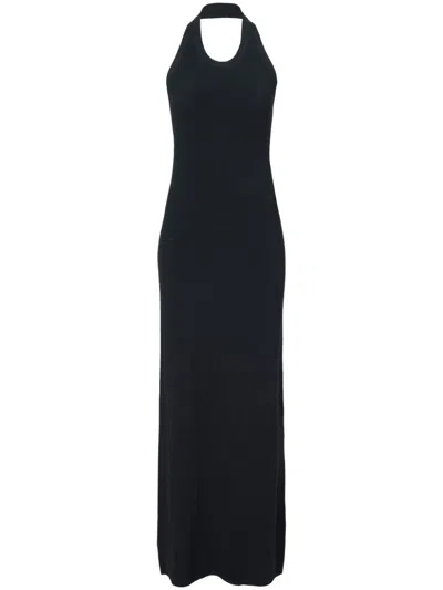 Proenza Schouler Ribbed-knit Halterneck Dress In Black