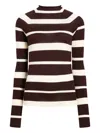 Proenza Schouler Gia Striped Wool And Silk-blend Sweater In Brown