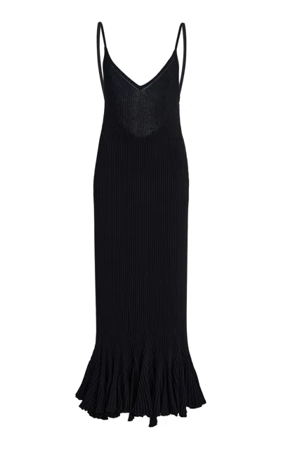 Proenza Schouler Giuditta Ribbed Maxi Dress In Black