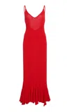 Proenza Schouler Giuditta Ribbed Maxi Dress In Red