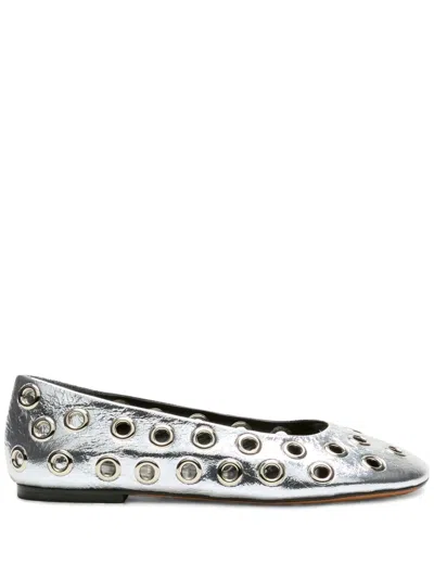 Proenza Schouler Glove Grommet Ballerina Shoes In White