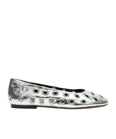 Proenza Schouler Glove Grommet Ballerina Shoes In Silver
