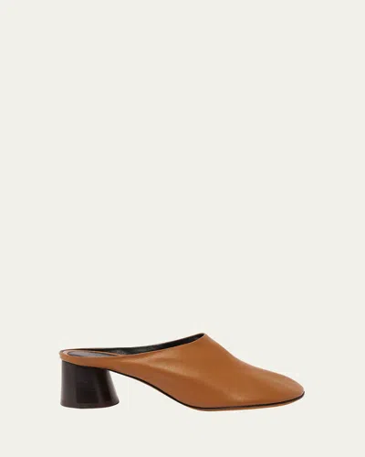 Proenza Schouler Glove Lambskin Block-heel Mules In Tobacco