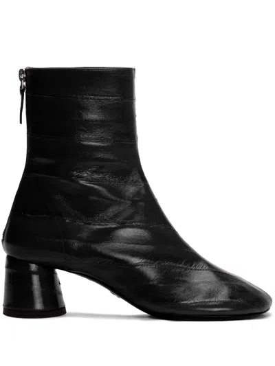 Proenza Schouler Glove Crinkled Patent-leather Ankle Boots In Black