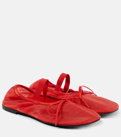 Proenza Schouler Glove Mesh Mary Jane Flats In Red