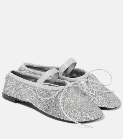 Proenza Schouler Mary-jane-ballerinas Glove Aus Mesh In Silber