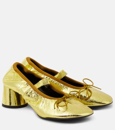Proenza Schouler Glove Metallic Leather Mary Jane Flats In Gold