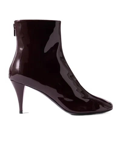 Proenza Schouler Glove Patent-leather Ankle Boots In Brown