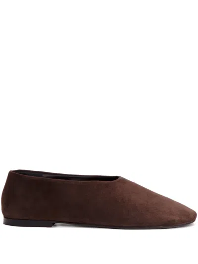 Proenza Schouler Glove Suede-leather Flats In Brown
