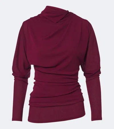 Proenza Schouler Golda Draped Jersey Top In Burgundy