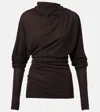 Proenza Schouler Golda Top In Jersey Espresso In Black