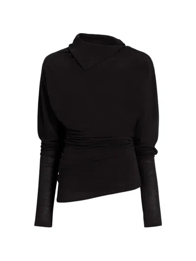 Proenza Schouler Golda Top In Gauzy Jersey In Black