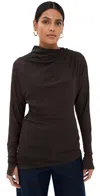 Proenza Schouler Golda Top In Jersey Espresso In Brown