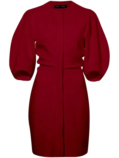 Proenza Schouler Goldie Puff-sleeve Minidress In Red