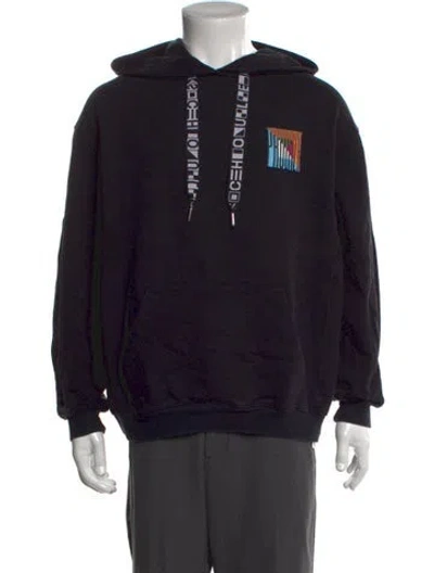 Pre-owned Proenza Schouler Graphic Print Crew Neck Hoodie In Black