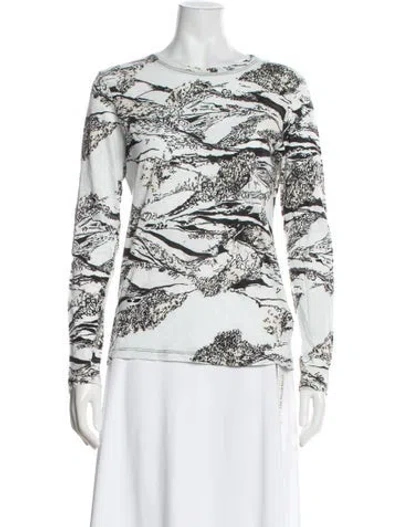 Pre-owned Proenza Schouler Graphic Print Crew Neck Top In Black