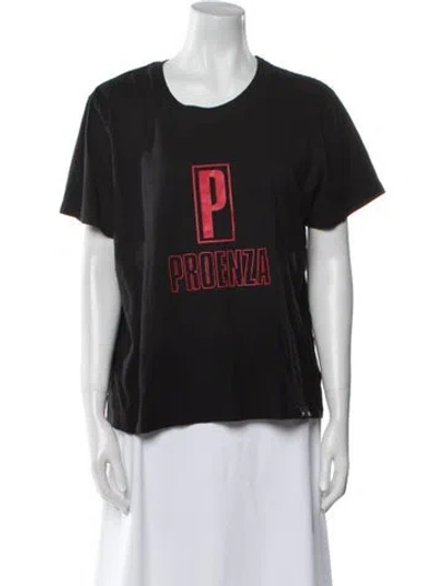 Pre-owned Proenza Schouler Graphic Print Crew Neck T-shirt In Black