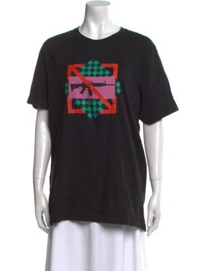 Pre-owned Proenza Schouler Graphic Print Crew Neck T-shirt In Black