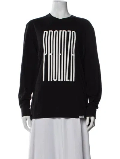 Pre-owned Proenza Schouler Graphic Print Crew Neck T-shirt In Black