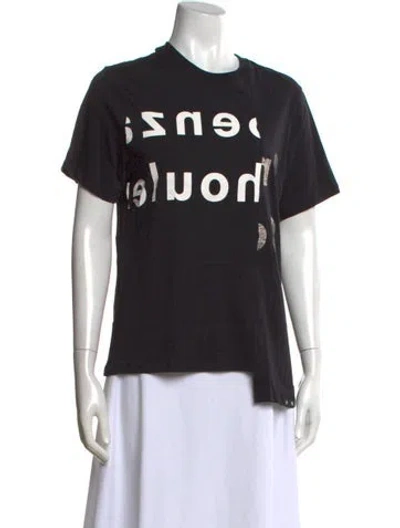 Pre-owned Proenza Schouler Graphic Print Crew Neck T-shirt In Black
