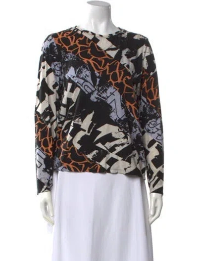 Pre-owned Proenza Schouler Graphic Print Crew Neck T-shirt In Black