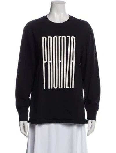 Pre-owned Proenza Schouler Graphic Print Crew Neck T-shirt In Blue