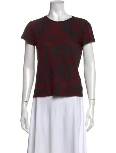 Pre-owned Proenza Schouler Graphic Print Crew Neck T-shirt In Burgundy