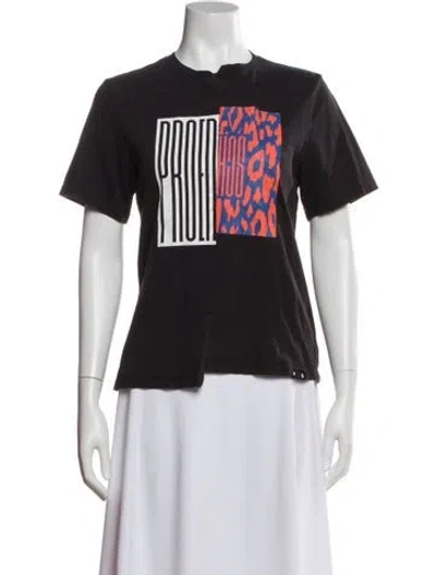 Pre-owned Proenza Schouler Graphic Print Crew Neck T-shirt In Gray