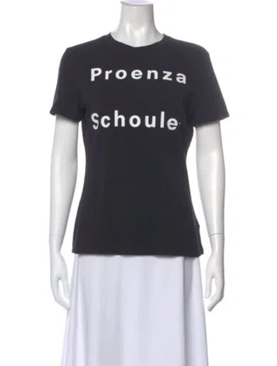Pre-owned Proenza Schouler Graphic Print Crew Neck T-shirt In Gray