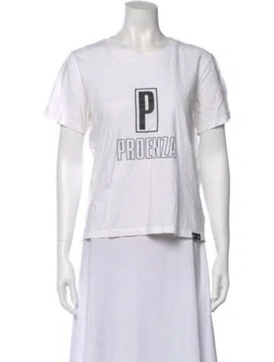 Pre-owned Proenza Schouler Graphic Print Crew Neck T-shirt In White