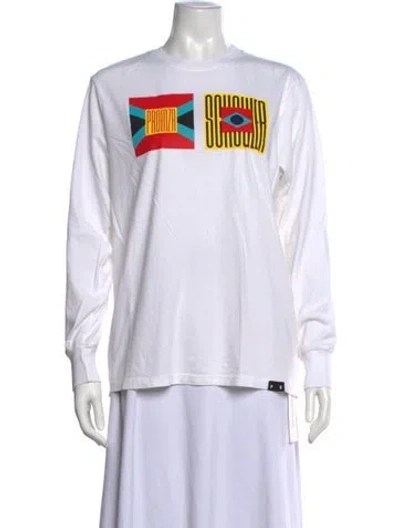 Pre-owned Proenza Schouler Graphic Print Crew Neck T-shirt In White