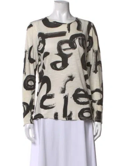 Pre-owned Proenza Schouler Graphic Print Crew Neck T-shirt In White