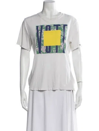 Pre-owned Proenza Schouler Graphic Print Crew Neck T-shirt In White