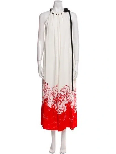 Pre-owned Proenza Schouler Graphic Print Midi Length Dress In White
