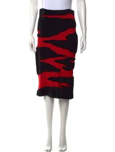 Pre-owned Proenza Schouler Graphic Print Midi Length Skirt In Black/red