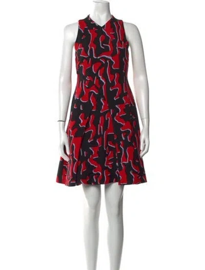 Pre-owned Proenza Schouler Graphic Print Mini Dress In Red