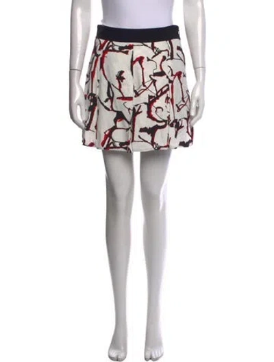 Pre-owned Proenza Schouler Graphic Print Mini Shorts In White