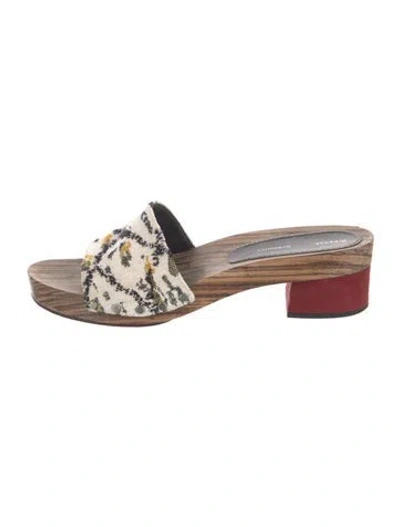 Pre-owned Proenza Schouler Graphic Print Slides In White