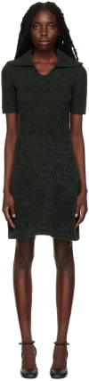 Proenza Schouler Green Fluffy Minidress In Pine/black