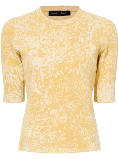 Proenza Schouler Greta Jacquard-pattern Top In Yellow